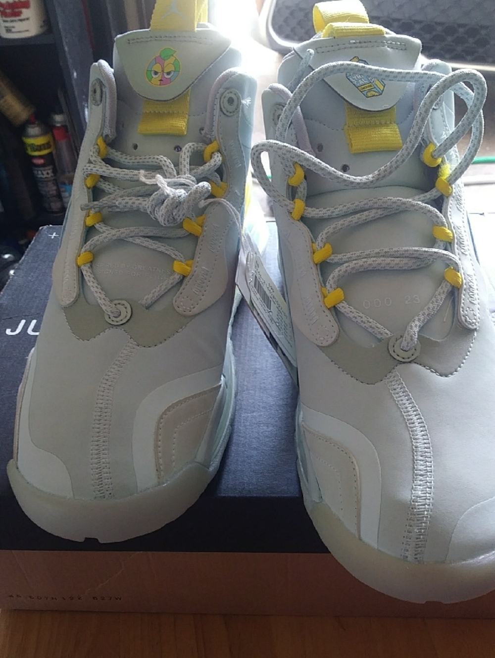 Nike Light Gray and Yellow Kids' Athletic Sneakers
